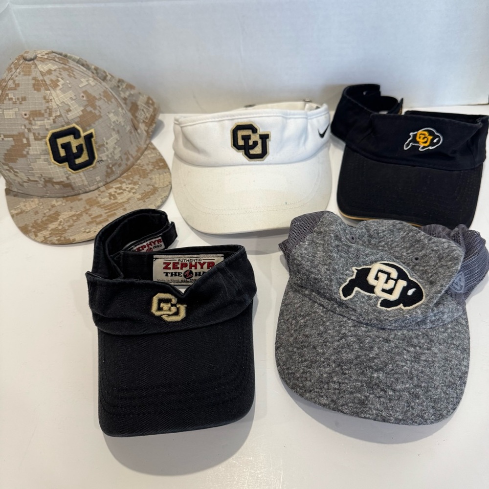 University of Colorado visors and caps bundle of 5 hats CU buffaloes